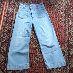 Maeve Colette Light Blue Cropped Wide-Leg Jeans